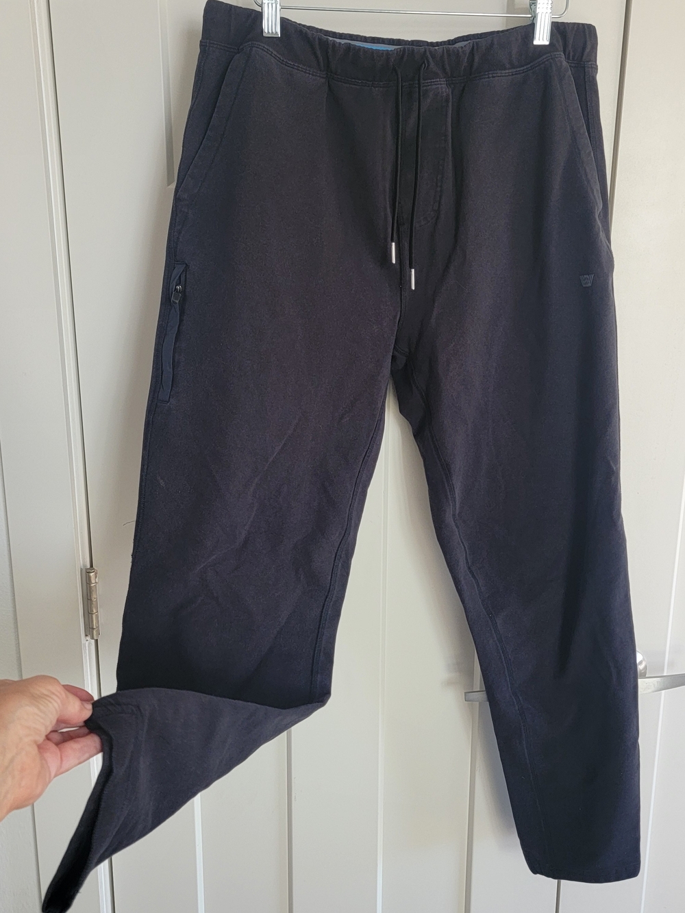 Men's Black Drawstring Jogger Pants with Zip Pocket